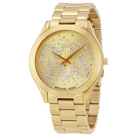 michael kors slim runway gold glitz pave crystal watch|Michael Kors runway.